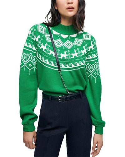 Maje Wool-blend Sweater - Green