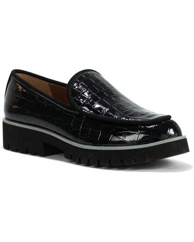 Donald J Pliner Eclipse Crocco Patent Loafer - Black