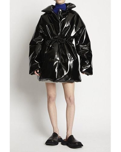 Proenza Schouler Lacquered Canvas Cropped Puffer Coat - Black