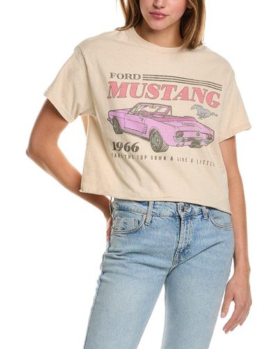 Junk Food Ford Mustang Flea Market Crop T-shirt - Blue