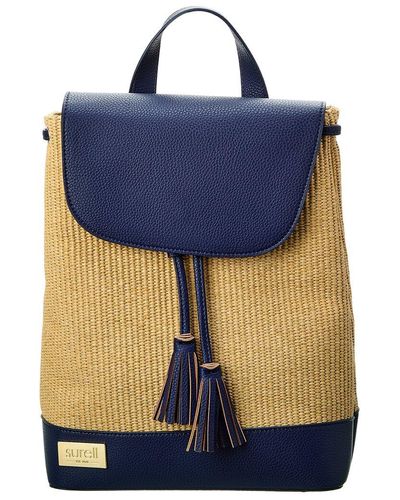 Surell Paper Straw Backpack - Blue