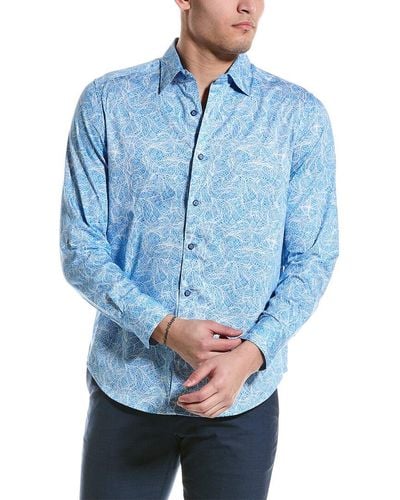 Robert Graham Stelvio Classic Fit Woven Shirt - Blue