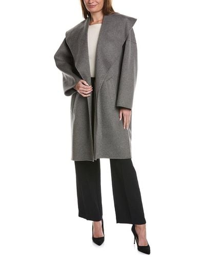 Michael Kors Shawl Clutch Wool Coat - Gray