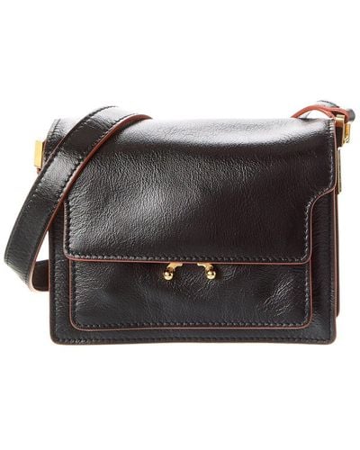Marni Trunk Mini Leather Shoulder Bag - Black
