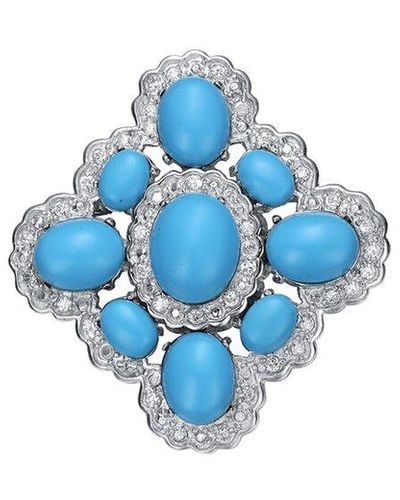 Genevive Jewelry Silver Pin - Blue
