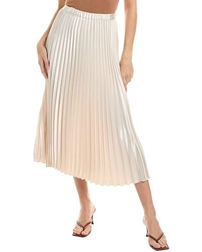 Anne Klein Pull-on Pleated A-line Skirt - Natural
