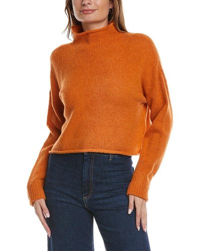 Nation Ltd Galen Roll Neck Cropped Alpaca & Wool-blend Sweater - Orange