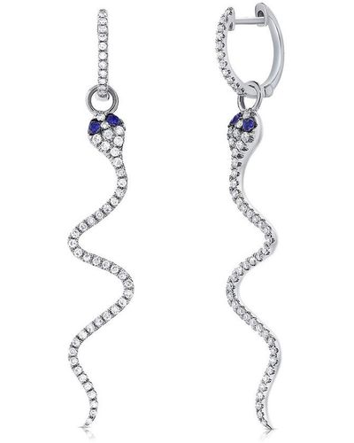 Sabrina Designs 14k 0.57 Ct. Tw. Diamond & Sapphire Snake Dangle Earrings - White