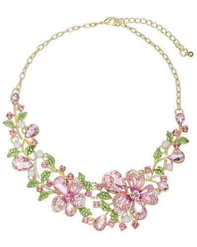 Eye Candy LA Statement Collection Madison Floral Statement Necklace - Pink