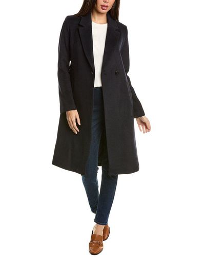 Cole Haan Signature Slick Wool-blend Coat - Black