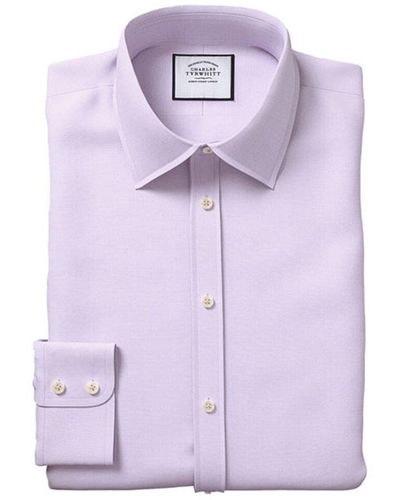 Charles Tyrwhitt Egyptian Lattice Extra Slim Fit Shirt - Purple