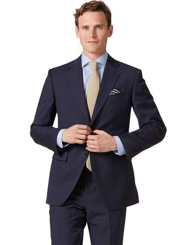 Charles Tyrwhitt Classic Fit Twill Business Suit Jacket - Blue