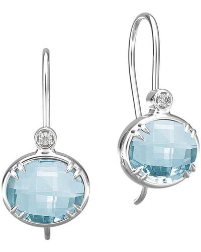 I. REISS 14k 6.05 Ct. Tw. Diamond & Blue Topaz Earrings
