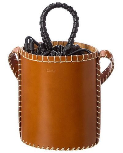 Chloé Louela Mini Leather Bucket Bag - Brown