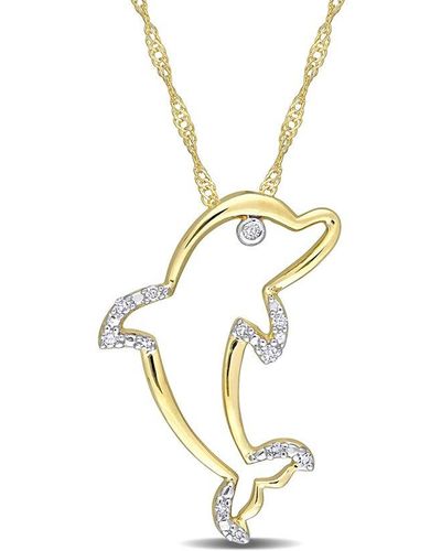 Rina Limor 10k 0.04 Ct. Tw. Diamond Necklace - Metallic
