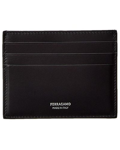 Ferragamo Leather Card Case - Black