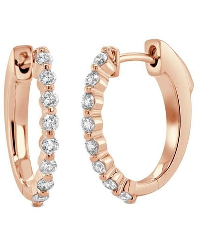 Sabrina Designs 14k Rose Gold 0.45 Ct. Tw. Diamond Hoops - White