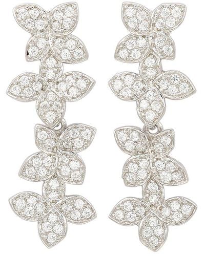 Suzy Levian Silver Cz Earrings - White