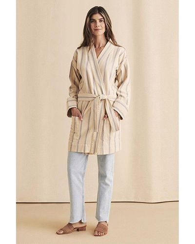 Faherty Palm Springs Linen-blend Robe - Natural
