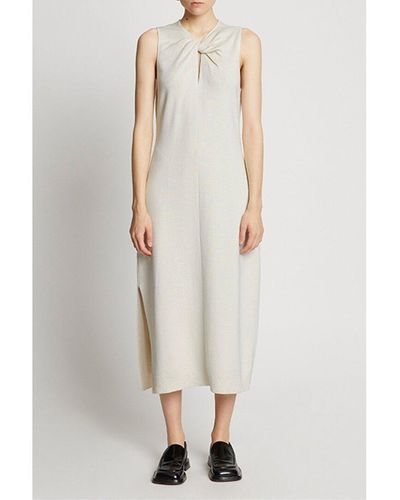 Proenza Schouler Twist Front Sleeveless Knit Silk-blend Dress - White