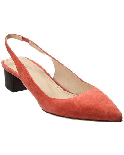 Theory Block Suede Slingback Pump - Pink