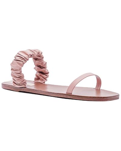 Kaanas Lara Scrunchy Leather Sandal - Pink