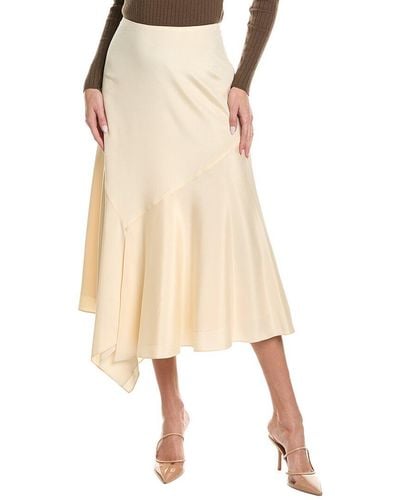 Lafayette 148 New York Asymmetric Silk-blend Skirt - Natural
