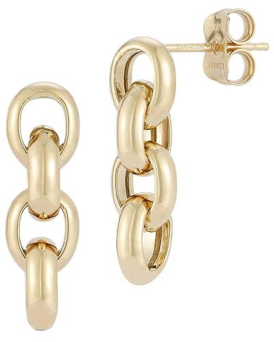 Ember Fine Jewelry 14k Dainty Link Drop Earrings - Metallic