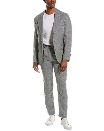 Brunello Cucinelli 2pc Linen & Wool-blend Suit - Gray