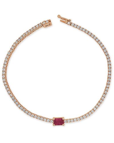 Sabrina Designs 14k Rose Gold 2.54 Ct. Tw. Diamond & Ruby Tennis Bracelet - Metallic