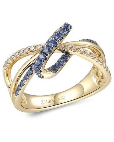 Le Vian Le Vian 14k 0.57 Ct. Tw. Diamond & Sapphire Half-eternity Ring - Metallic