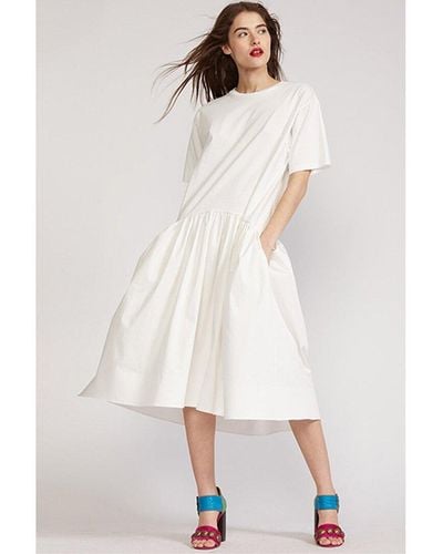 Cynthia Rowley Jersey Combo T-shirt Dress - White