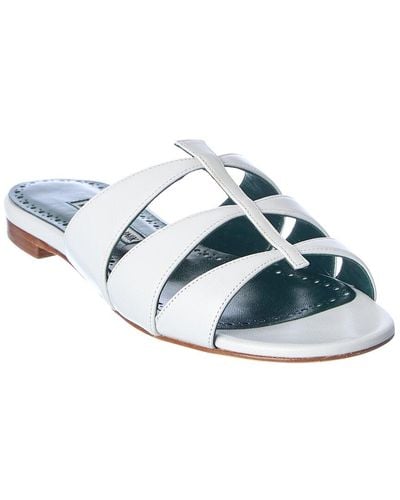 Manolo Blahnik Noorasan Leather Sandal - White