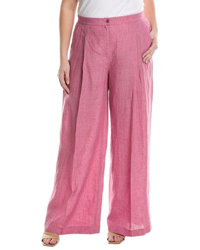 Marina Rinaldi Plus Ricciolo Linen Trouser - Pink