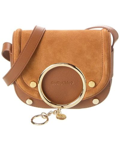 See By Chloé Mara Small Leather & Suede Crossbody - Brown