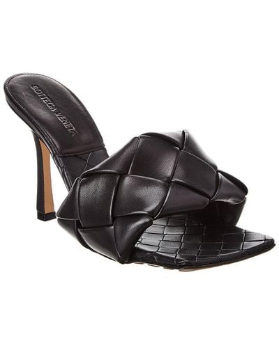 Bottega Veneta Lido Intrecciato-woven Leather Heeled Mules - Black