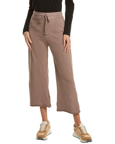 PERFECTWHITETEE Japanese Jersey Cropped Wide Leg Pant - Brown