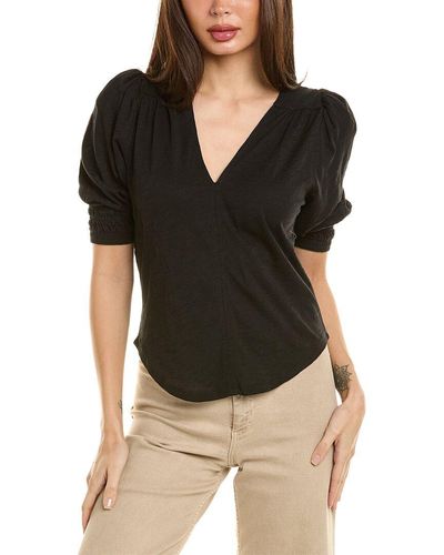 Goldie Puff Sleeve T-shirt - Black