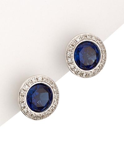 Diana M. Jewels Fine Jewelry 14k 2.12 Ct. Tw. Diamond & Sapphire Studs - Blue