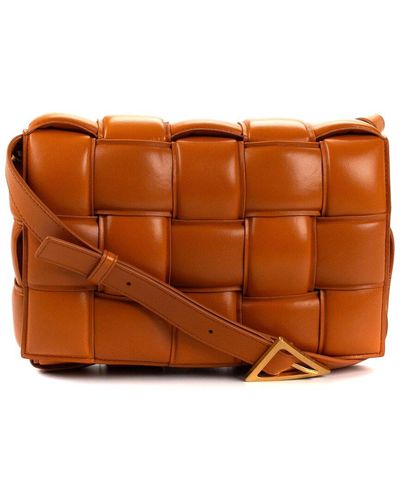 Bottega Veneta Intrecciato Leather Padded Cassette Messenger Bag (Authentic Pre-Owned) - Brown