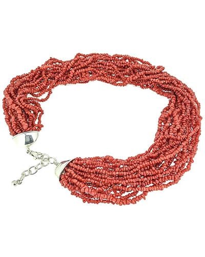 Arthur Marder Fine Jewelry Silver Red Coral Necklace