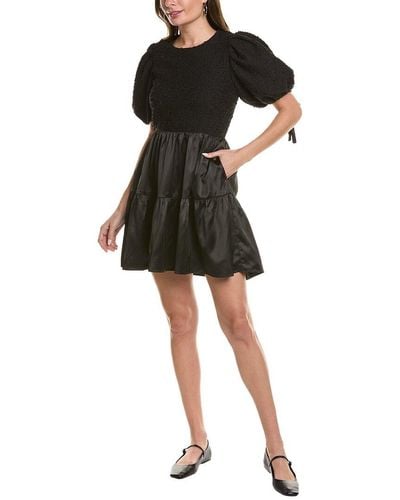 English Factory Tweed Mini Dress - Black