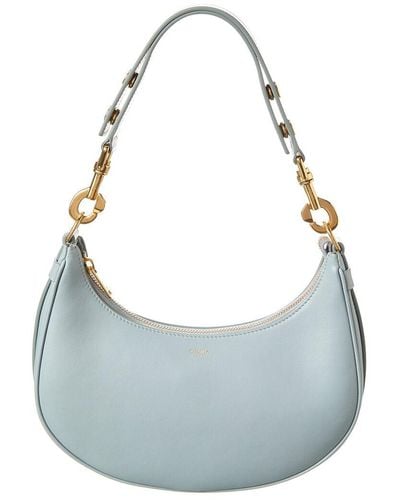 Celine Ava Medium Leather Hobo Bag - Blue