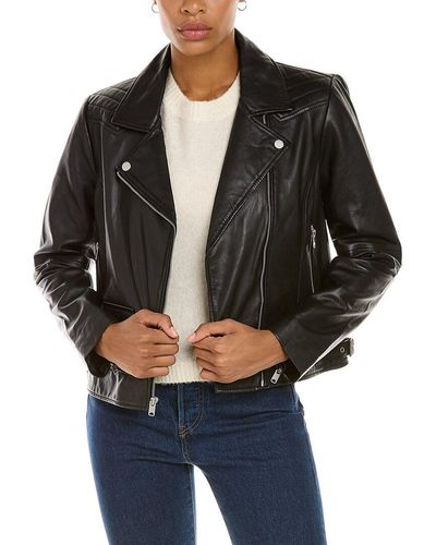 Marc New York Nysa Smooth Leather Jacket - Black