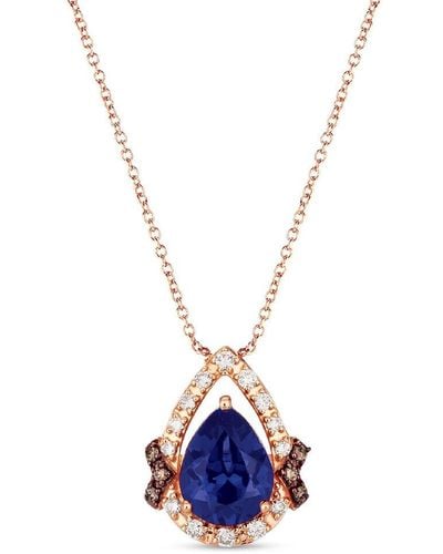 Le Vian 14k Strawberry Gold® 1.67 Ct. Tw. Diamond & Tanzanite Pendant Necklace - Blue