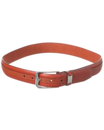 Ted Baker Siymon Caviar & Smooth Leather Belt - Red