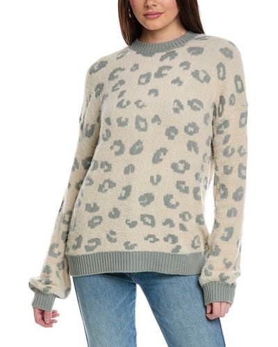 Splendid Mal Leopard Wool-blend Sweater - Gray