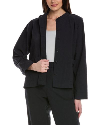 Eileen Fisher Mandarin Collar Jacket - Black
