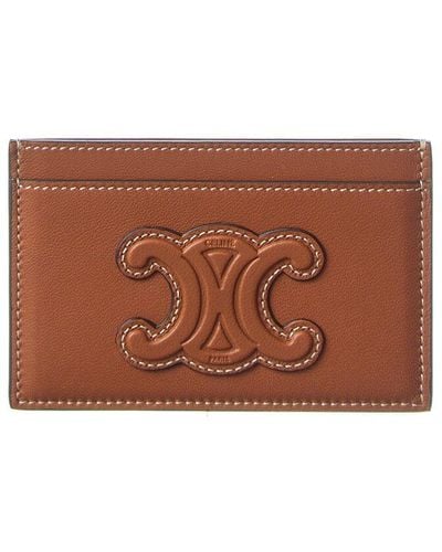 Celine Leather Card Case - Brown