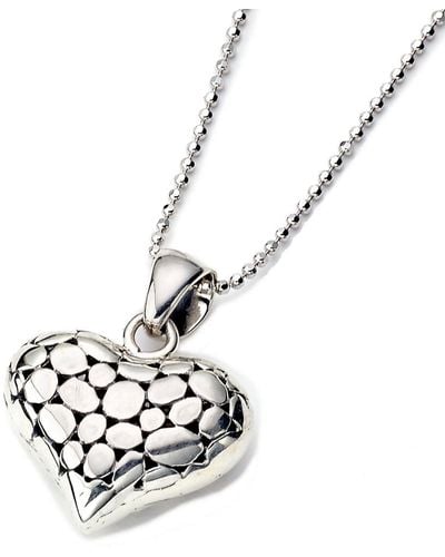 Samuel B. Sterling Silver Heart Necklace - White